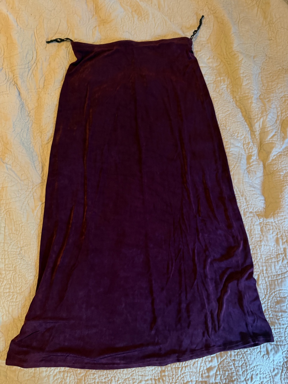 Women's Velvet Maxi Skirt - Deep Plum- Jazz Sport vtg 90s
